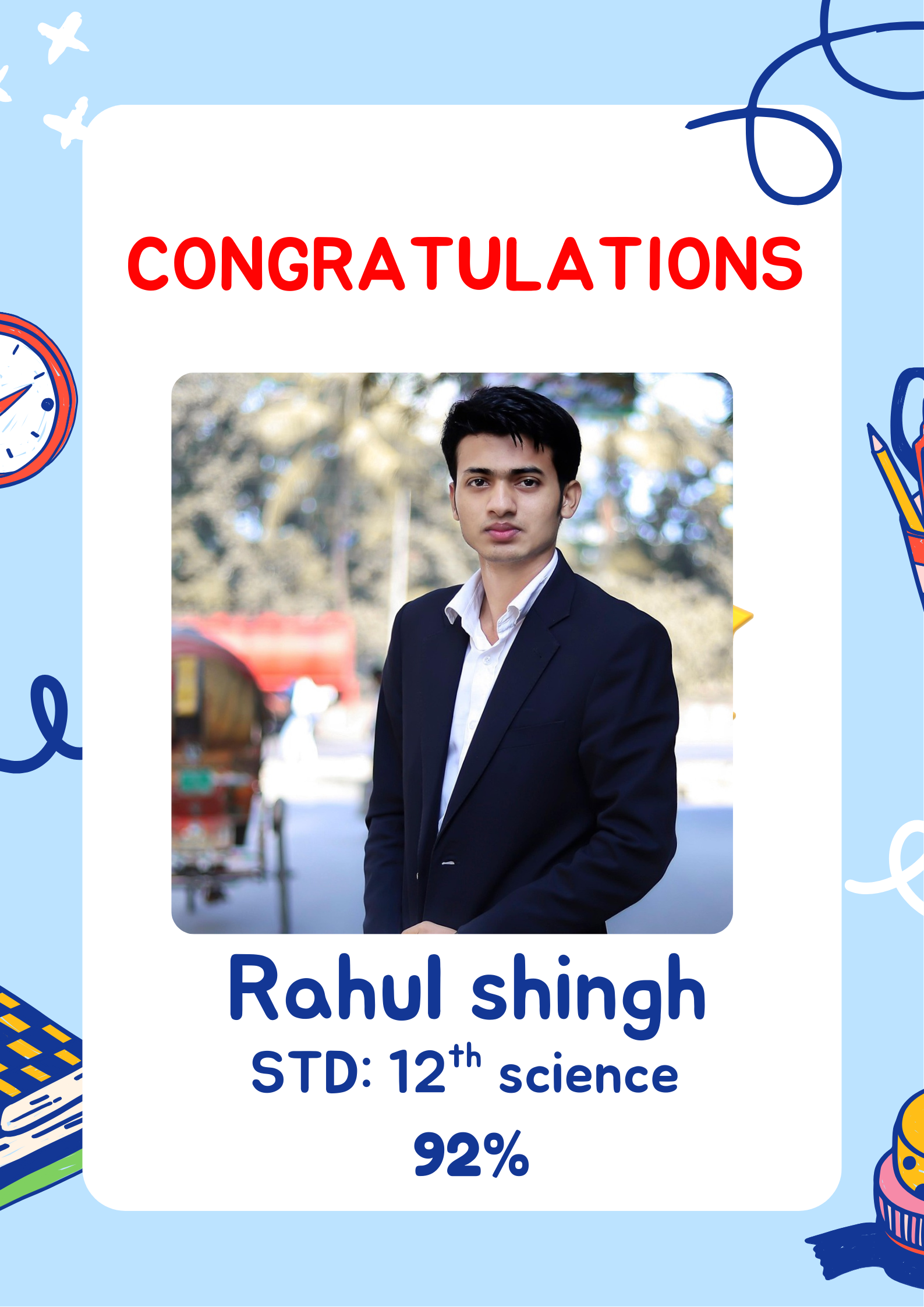 Student of the Week Classroom Poster in Blue Cute Style (1)