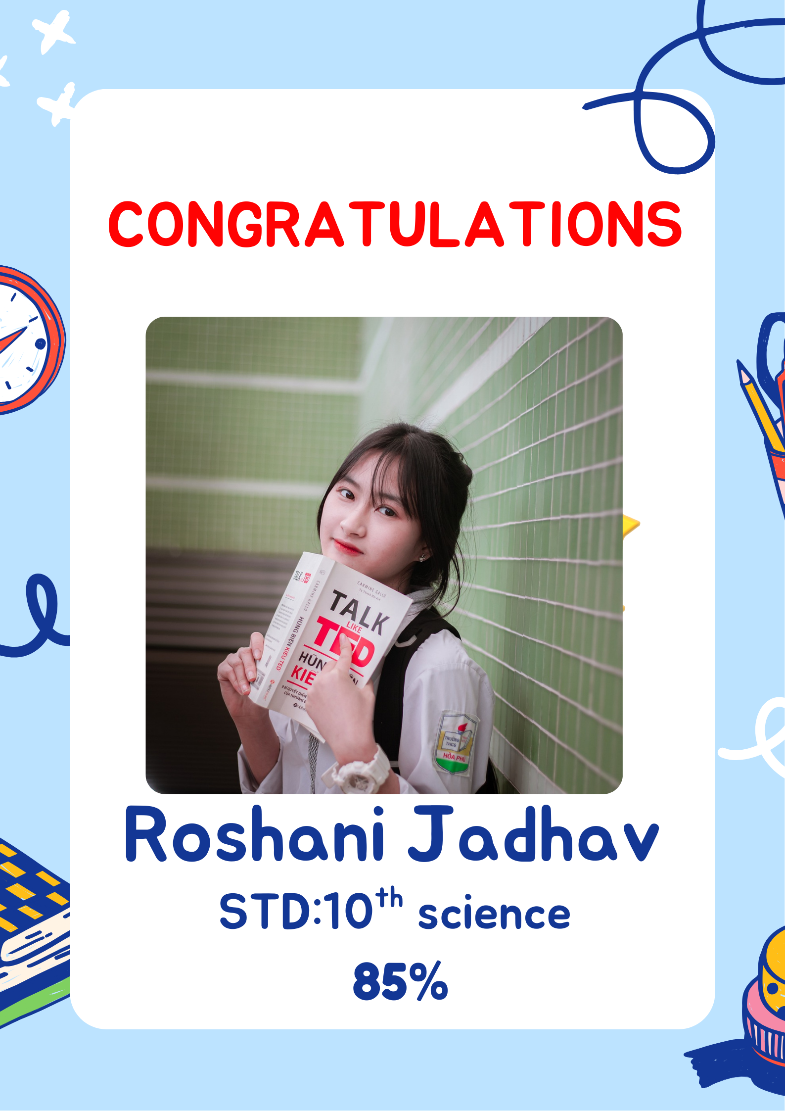 Student of the Week Classroom Poster in Blue Cute Style (2)