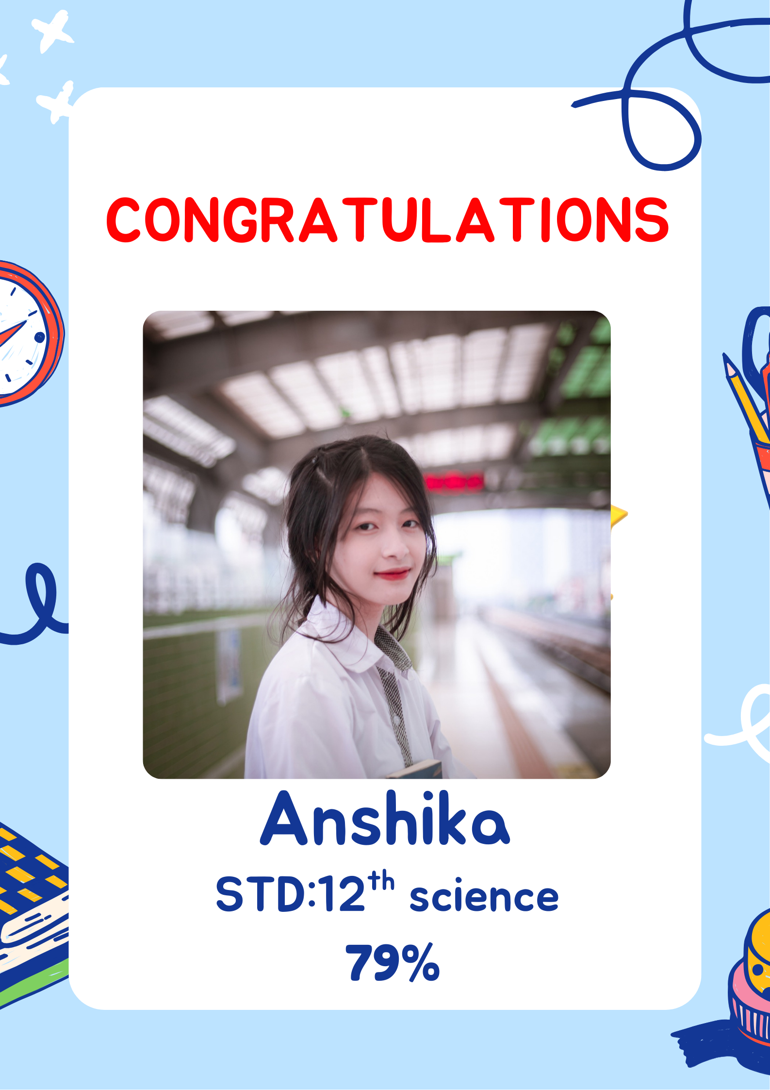 Student of the Week Classroom Poster in Blue Cute Style (3)